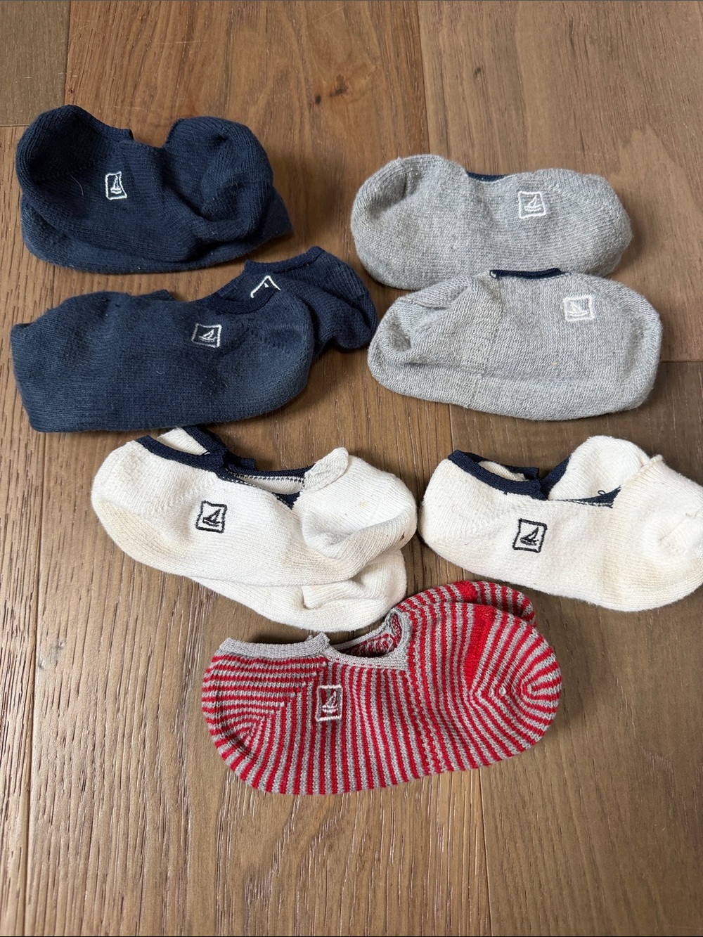Speedy No-Show Sock Pack — Navy, Gray, White & Red Striped Low-Cut Socks